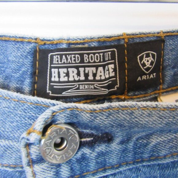 Ariat Heritage Relaxed Boot Cut Blue Jeans Denim Men's 38 X 34 Work Outdoor - Picture 7 of 9